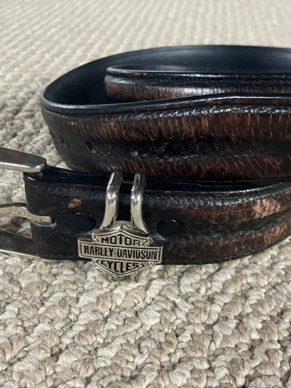 Vintage 2001 Harley-Davidson Belt 40 Brown Leather